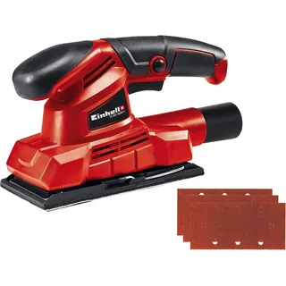 Einhell Schwingschleifer TC-OS 1520/1 (150W, 24 1-minSchwingzahl, Kletthaftung u. Klemmvorrichtung, Softgrip,inkl. 3x Schleifpapier (P120)), Rot