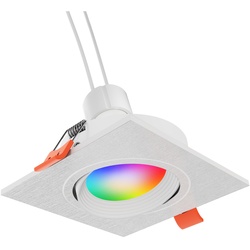 ledscom.de Decken-Einbaustrahler KUN, eckig, schwenkbar + Smart Home RGBW GU10 LED 473lm