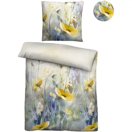 biberna Bettwäsche 616322 Perlmutt 155 x 220 cm + 2 x 80 x 80 cm