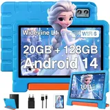 WiFi 6, Octa-Core, Widevine L1, Kindersicherung, 6000 mAh, BT 5.0, GMS es Kinder Tablet mit Eva Hülle - Blau