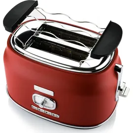 Westinghouse Retro Frühstücks-Set rot 2-tlg. mit 2-Schlitz Toaster