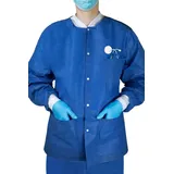 Body Products Medi-Inn Wärmejacken für OP, Station und Pflege, Langarm, blau XXL, 1 x 10 Stück,