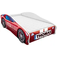 ACMA Kinderbett Autobett Auto Junior mit Lattenrost und Matratze 140x70 160x80 180x80 (140x70, 1 + Name)