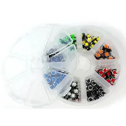 160-teiliges Kurzhubtaster-Sortiment, 6x6x5mm, 8 Farben, THT in Kunststoffdose