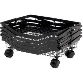 Mendler Regal HWC-N53, Küchenregal Rollregal Küchenwagen Standregal, Korb faltbar rollbar Eisen 95x39x28cm ~ schwarz