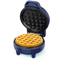 SNAILAR Mini Waffeleisen Belgische Waffel Maschine Kleines Waffeleisen Klassische, für Kindergeburtstage, Familienfeiern, Ostern oder Weihnachten, Niedlich kompaktes Design, 550 Watt, Blau