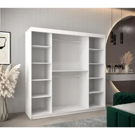 abiks möbel Schwebetürenschrank MONACO 200 x 200 x 62 cm Schwarz/Weiß