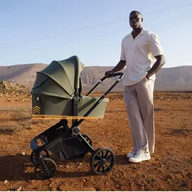 lionelo Mika Plus 2-in-1 Buggy 0-48 Monate (22kg), XXL-Verdeck mit UPF50+, 3-stufige Verstellung des Elterngriffs - Brown Rust - Braun