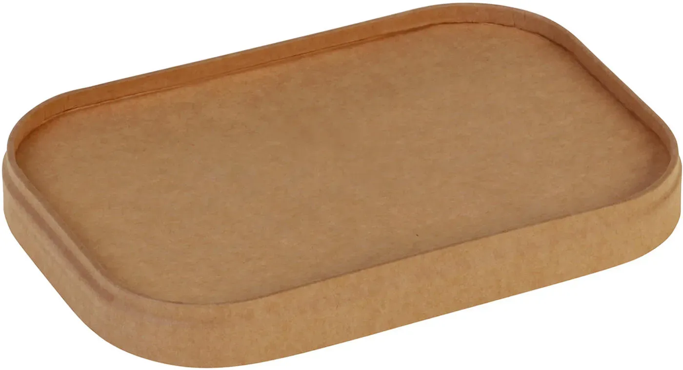 Deckel aus Kraftpapier für Pappschalen rechteckig 173x120mm, 50 Stk.