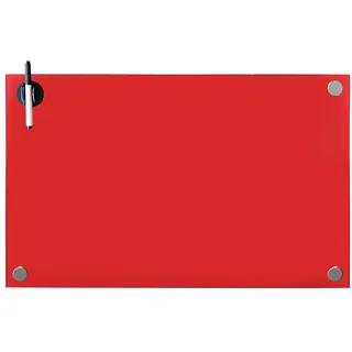 Melko Glasmagnettafel, Whiteboard, Glasboard, Magnetwand, Pinnwand, 100 x 60 x 0,4 cm, Rot