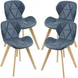 [en.casa] Esszimmerstuhl Älmhult 4-er Set 81x57 cm Kunstleder Blau