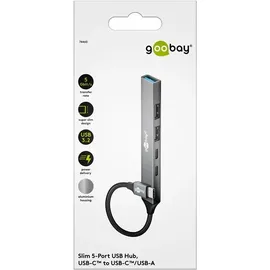 goobay Slim 5-Port USB-Hub, USB-CTM auf USB-CTM/USB-A, 5 Gbits