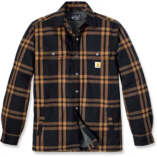 CARHARTT Flannel Sherpa-Lined, Hemd/Textiljacke - Schwarz/Hellbraun - XXL