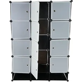 MCW Regalsystem Cairns T306, Steckregal Garderobe Kleiderschrank, 8 Boxen je 37x37x47cm schwarz