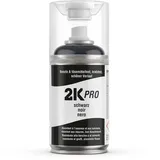 2K PRO 2K Spraydose 250ml - 2 Komponenten Sprühlack Schnelltrocknender Spritzlack, UV-Beständig und Kratzfest, Fahrzeuge oder Motorräder, Metall Aluminium | RAL9005 - Tiefschwarz Glanz