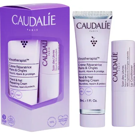 Caudalie Vinotherapist Reparierende Hand- Und Nagelcreme 30ml + Lippenpflege 4,5g