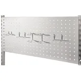 Phoenix 124252SI Lochwand mit 7 Werkzeughaken Metall 1.5 x 60 x 30 cm, Silber