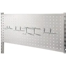 Phoenix 124252SI Lochwand mit 7 Werkzeughaken Metall 1.5 x 60 x 30 cm, Silber