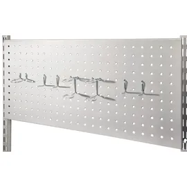 Phoenix 124252SI Lochwand mit 7 Werkzeughaken Metall 1.5 x 60 x 30 cm, Silber