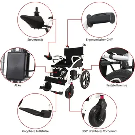 Antar Elektrischer Rollstuhl AT52304 kompakt weiß
