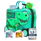 Kinderkoffer zum Draufsitzen als Kinderkoffer Handgepäck & Ersatz für Kindertrolley Jungen - Kinder Reisekoffer für Jungen - Kindergepäck mit Rollen