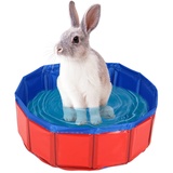 Kleine Hundepool Faltbarer Swimmingpool, Hundepool für Kleine Hunde, Ø50cm, Höhe 8cm, Faltbare Hunde Pools, Hundebadewanne Hundebad (Ø50cm, Höhe 8cm, A)