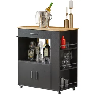 SoBuy Küchenwagen Schwarz FKW113-SCH