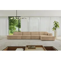 ALTDECOR Ecksofa in L-Form Corner Sofa Eckcouch Couch Wohnlandschaft Cauchsofa IREA-L3-v4 412x165x77 Beige