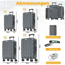 Kesser Koffer-Set 4-tlg. grau/silber
