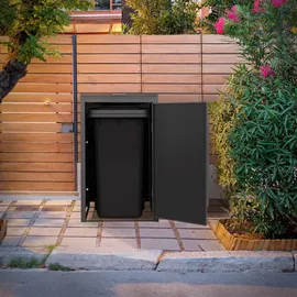 ML-Design Mülltonnenbox 68 x 80 x 120 cm anthrazit-holzoptik