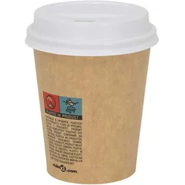 vidaXL Deckel für Pappbecher Ø80 mm 8oz 1000 Stk. Weiß Kunststoff,