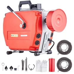 VEVOR Rohrreinigungsmaschine Rohrreinigungsgerät Manuell 36,6mx22mm​/5,5mx9,5mm