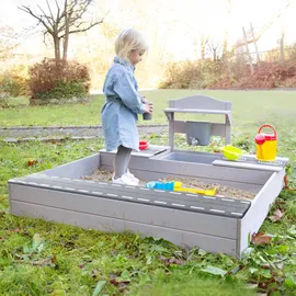 roba Holzsandkasten mit Matschküche grau