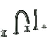 GROHE Atrio 5-Loch-Wannen-Kombination 29408AL0 mit Kreuzgriffen, hard graphite gebürstet