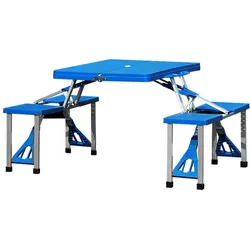 Campingtisch Blau Alu für 4 Personen klappbar