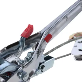Kerbl Seilzug mit Ratsche 2 Tonnen, Stahl, 360° drehbarer Stahlhaken, automatische Bremse