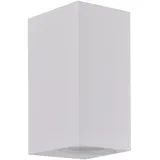 Polux Außenwandleuchte Aluminium Glas 6,7x9,2x15 cm 2xGU10 weiß