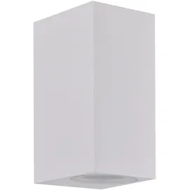 Polux Außenwandleuchte Aluminium Glas 6,7x9,2x15 cm 2xGU10 weiß