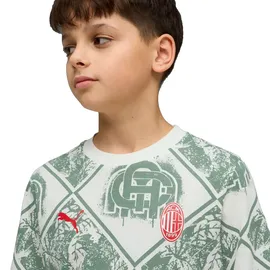 Puma Ac Milan Ftblculture Kurzarm-t-shirt - Warm White / Green Moon - 11-12 Jahre