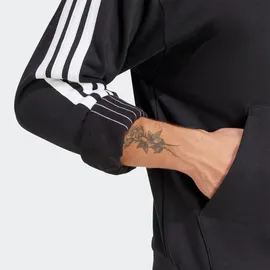 adidas Essentials 3-Streifen French Terry Kapuzenpullover Black / White L