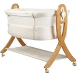 BabyGO Beistellbett »SidebySide, weiß/beige«, mit Schaukelfunktion