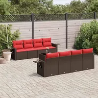 vidaXL Garten-Lounge-Set 9-tlg. braun