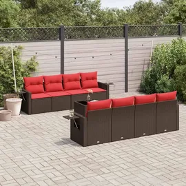 vidaXL Garten-Lounge-Set 9-tlg. braun
