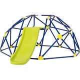 Goplus Klettergerüst, Kletterturm mit Rutsche, Plattform aus Stoff, Handläufe, Glatte Kanten, Krabbeln, Klettern, Spielgerüst Kletterkuppel für Kinder im Alter von 3-10 Jahren (Rot)