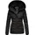 Navahoo Damen, warme Winter Steppjacke mit abnehmbarer Kunstfell-Kapuze Milianaa Black Gr. S - S
