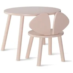 Nofred - Mouse Toddler Set (Stuhl und Tisch), Birke rosa lackiert