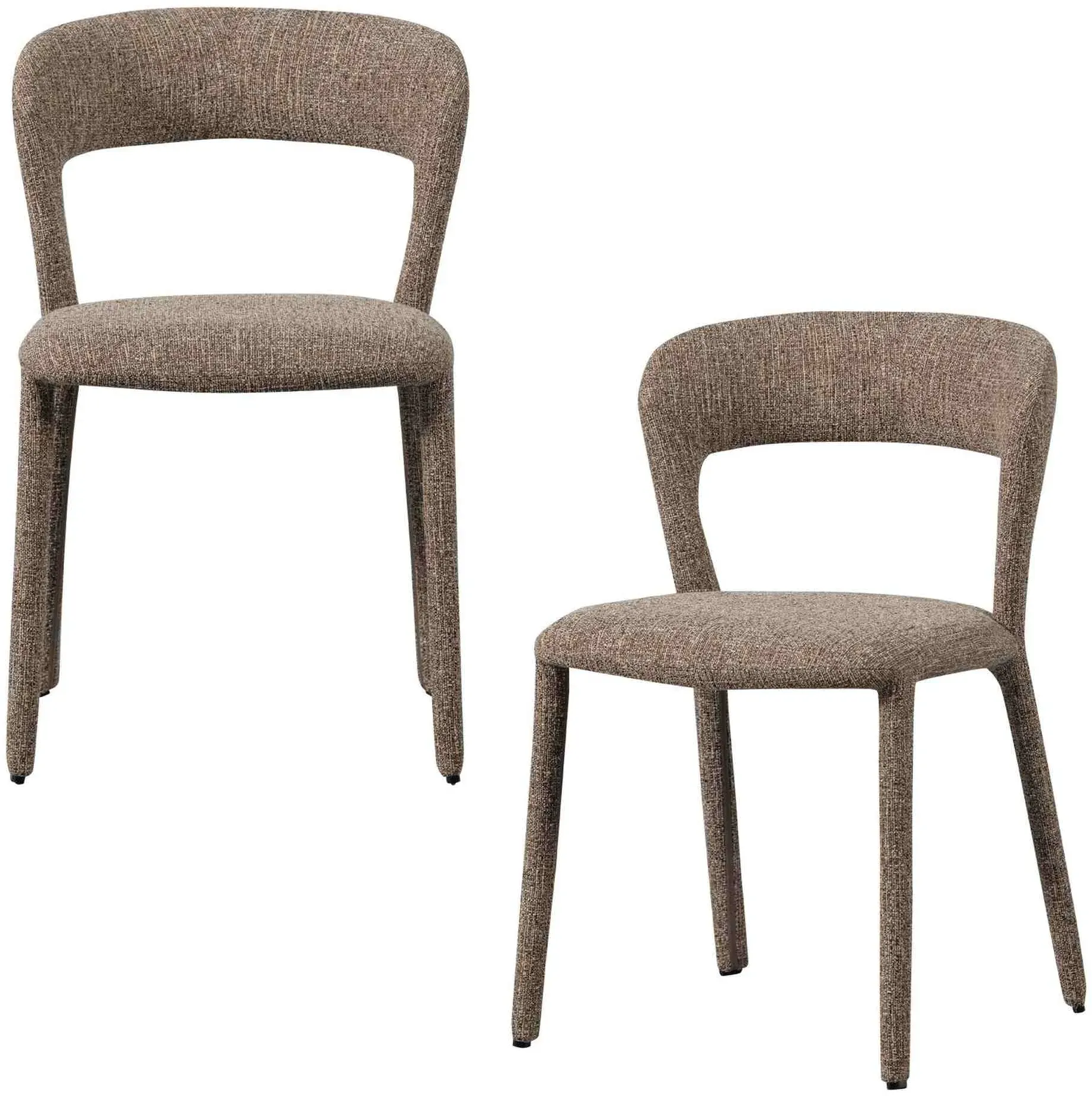 Esszimmerstuhl Noble 2er-Set, weicher Melange-Stoff, modern gepolstert, Farbe Sand