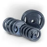 K-SPORT Hantelscheiben Hantelscheiben Set 100kg I Hantelscheiben aus Gusseisen I 10-teiliges Hantelset mit ergonomischen Griffen I Gewichte mit 31mm Lochdurchmesser, (10-tlg), Made in EU!