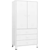 vidaXL Industrial Kleiderschrank Weiß 90x50x180 cm Metall