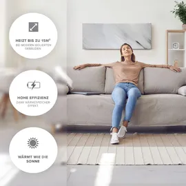 marwona Naturstein Infrarotheizung 800 Watt inkl. Digitalthermostat I Energiesparende Infrarot Wandheizung I 5 Jahre Garantie I Made in Germany I Bianco